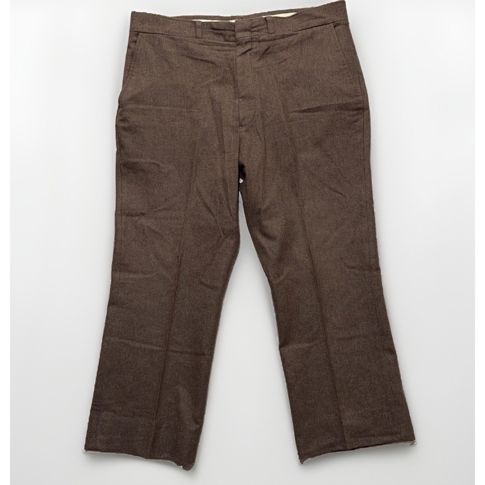 Vintage Pendleton Dress Pants Mens 38x25 Brown Wool Pleated Straight Leg USA 70s